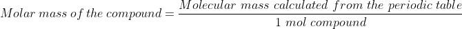 Molecular Mass formula