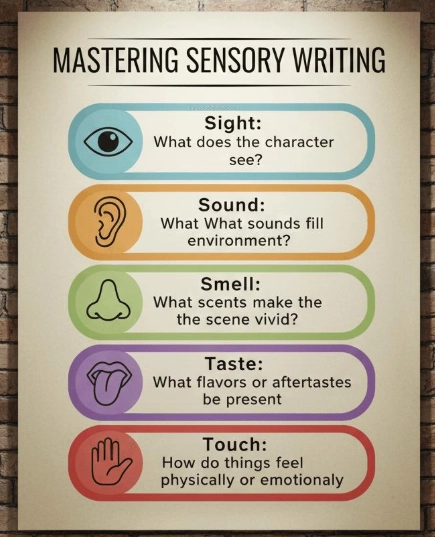 Five senses in descriptive essay writing with sensory details