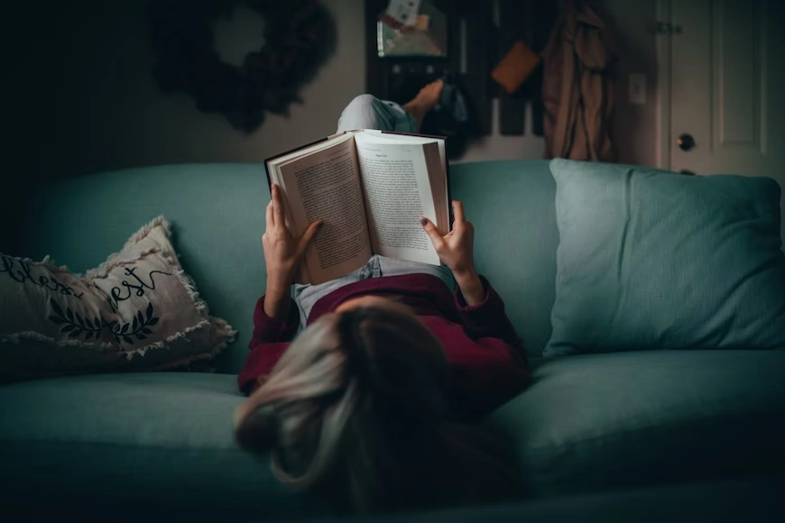 girl reading a book