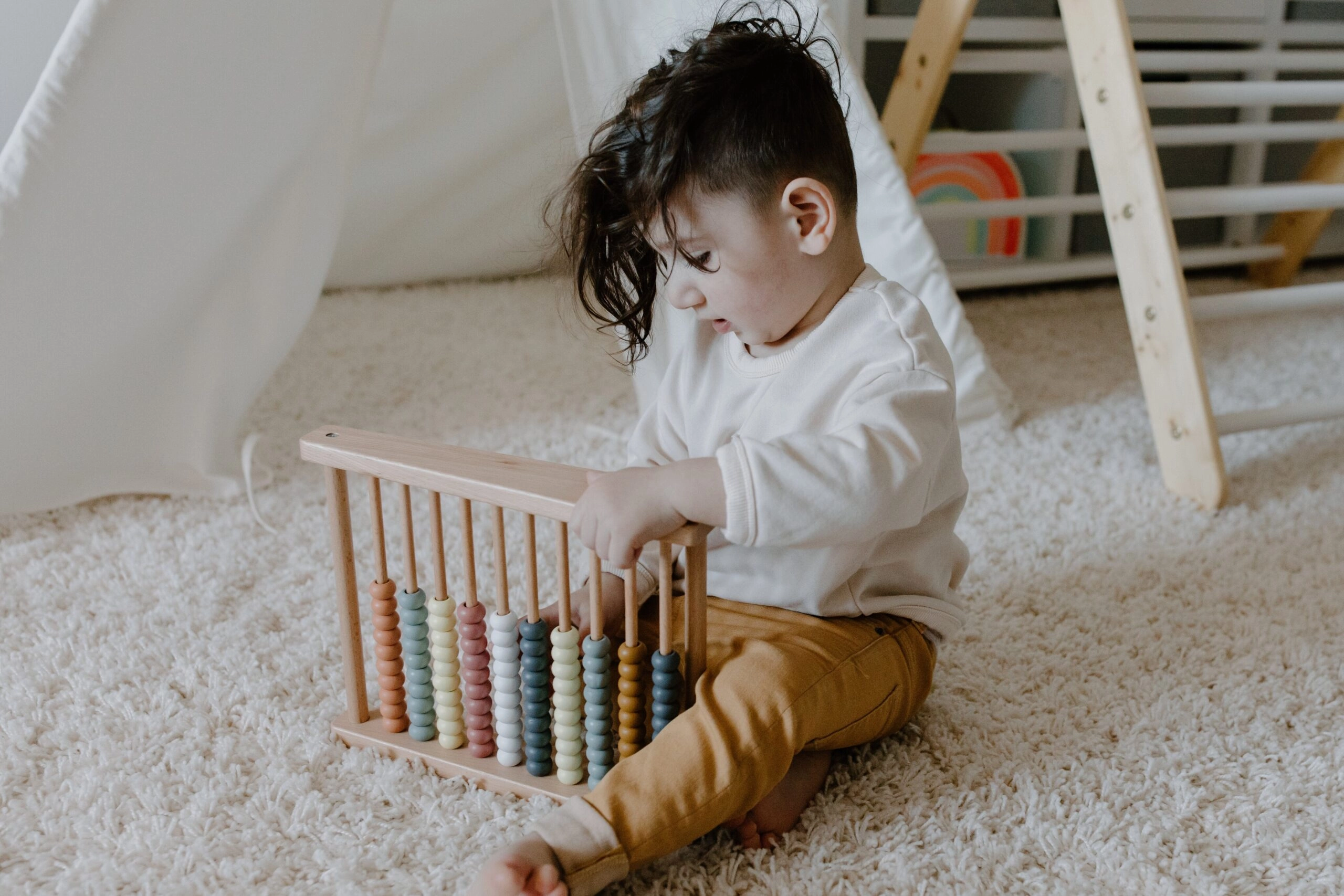 child using abacus