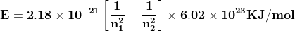 first Ionization energy of Hydrogen in its ground state