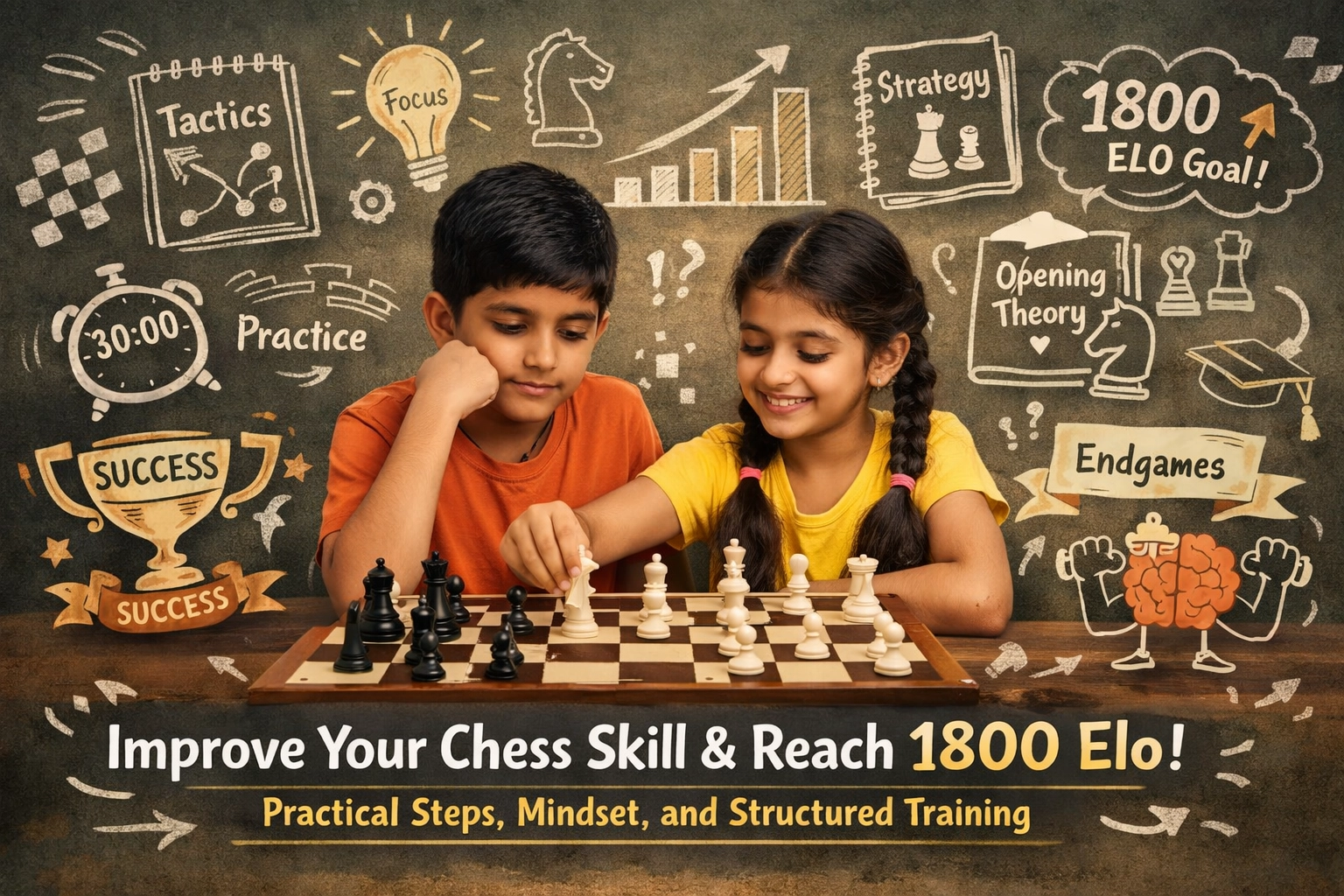 Improve your chess skill and reach 1800 Elo: practical steps, mindset, and structured training