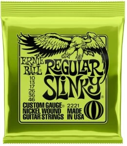  Ernie Ball Regular Slinky Nickel Wound Electric Guitar Strings, 10-46 Gauge (P02221)