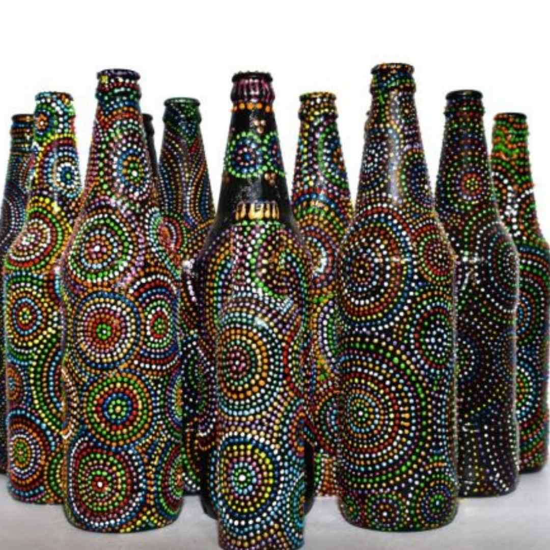 art from recycled beer bottles